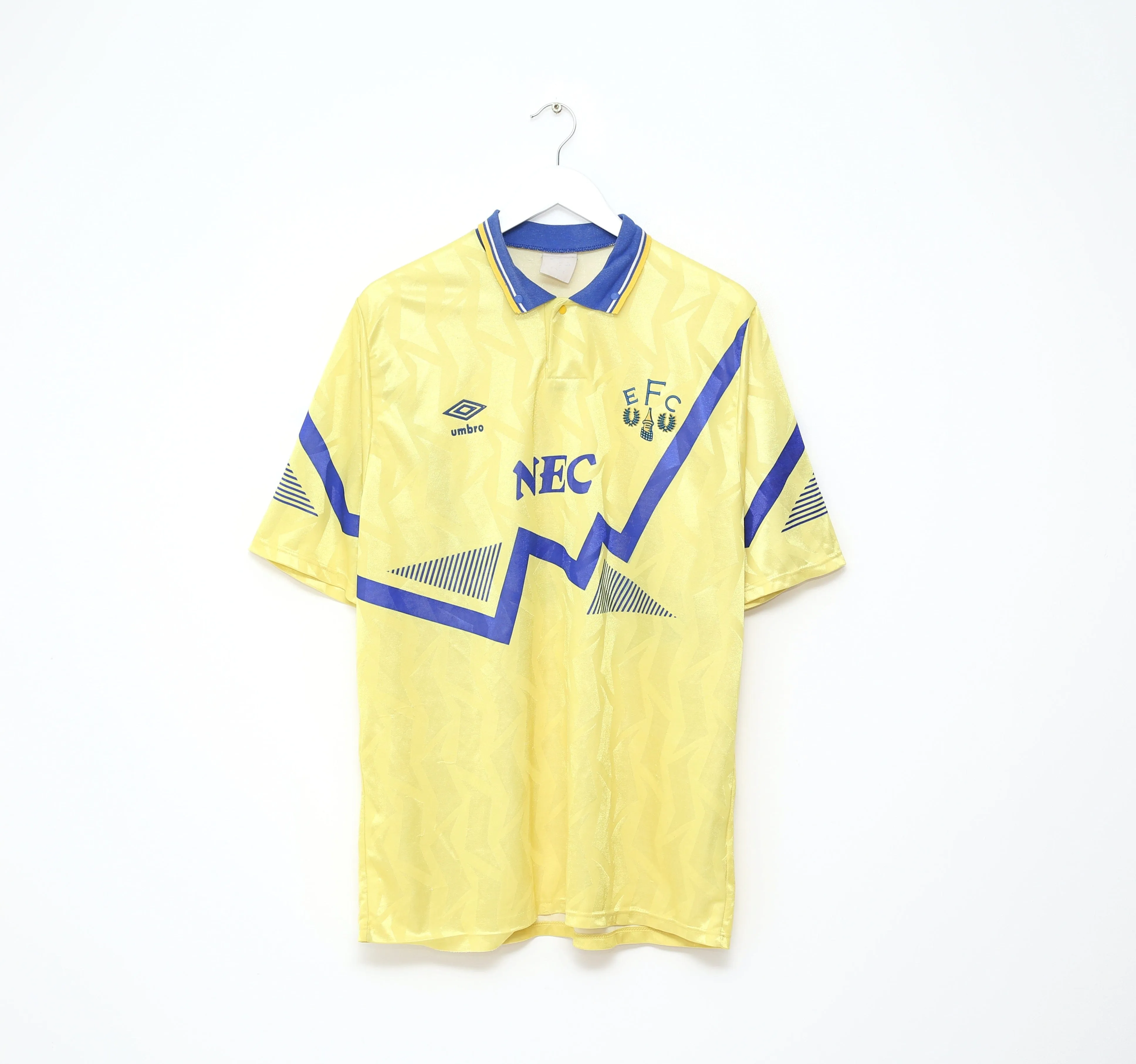 1990/92 EVERTON Vintage Umbro Away Football Shirt Jersey (L)