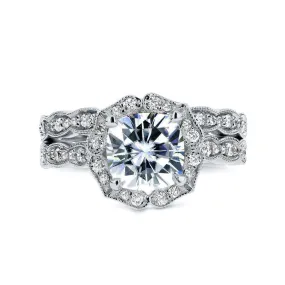 2-1/6ct.tw Vintage Rose Bridal Set