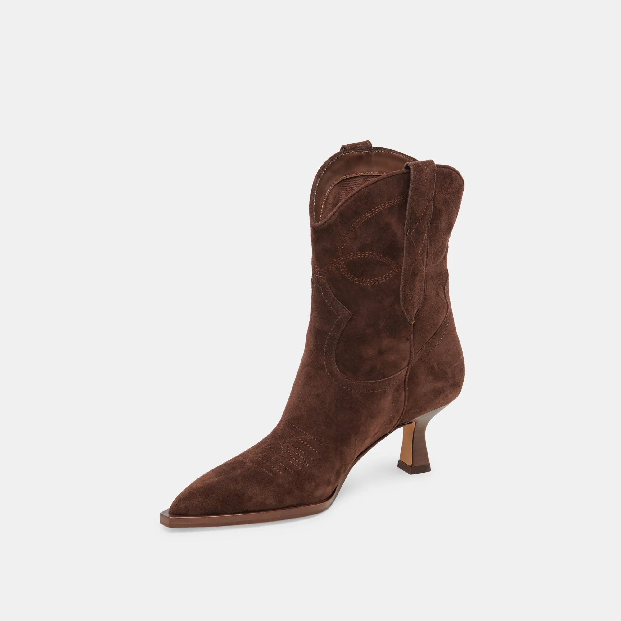 ANGEL BOOTIES DK BROWN SUEDE