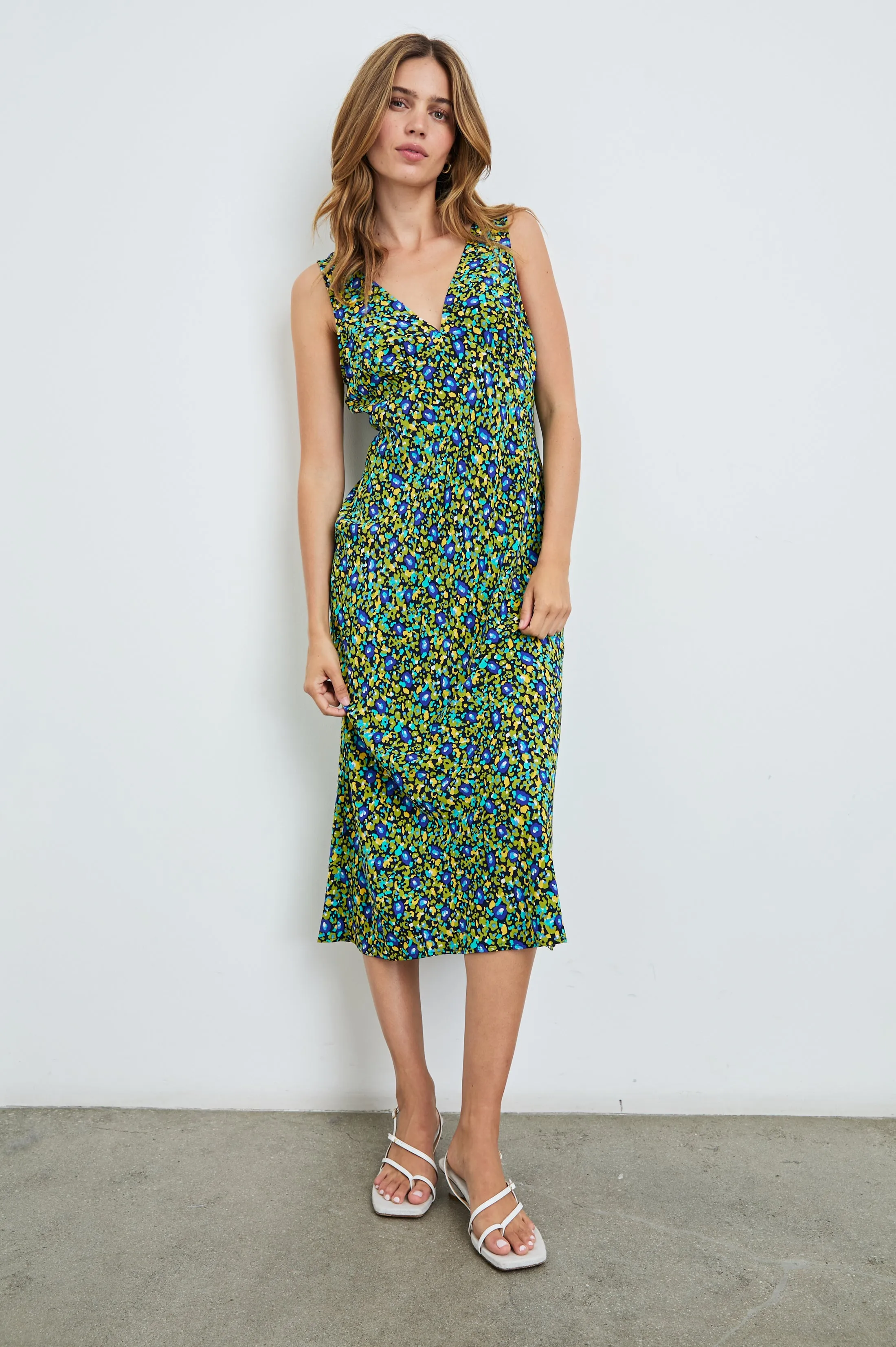 AUDRINA DRESS - ABSTRACT GARDEN