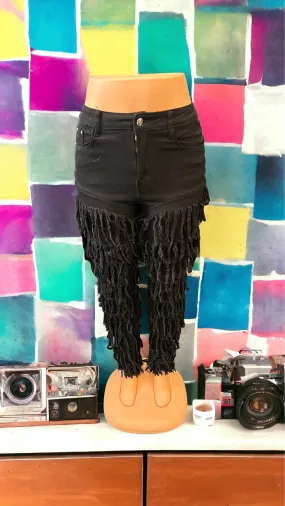 bad and boujee fringe jeans