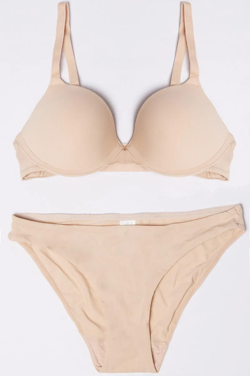 Beige Lingerie Set