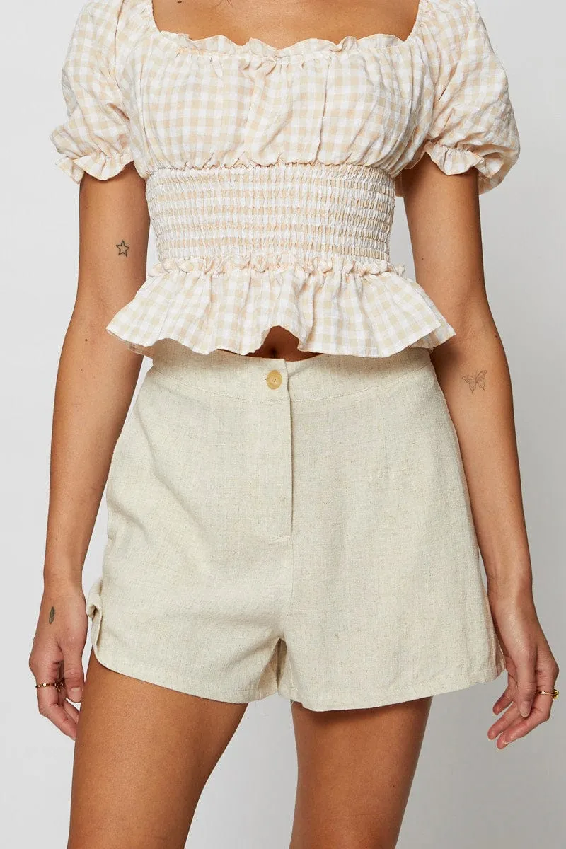 Beige Shorts