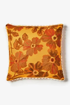 BONNIE AND NEIL ROSETTA SAFFRON CUSHION 60CM