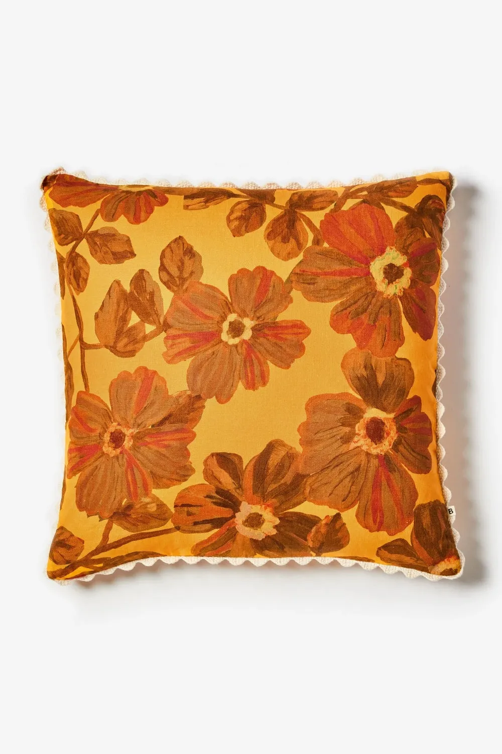 BONNIE AND NEIL ROSETTA SAFFRON CUSHION 60CM