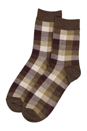 Chadwick Check Socks Chocolate