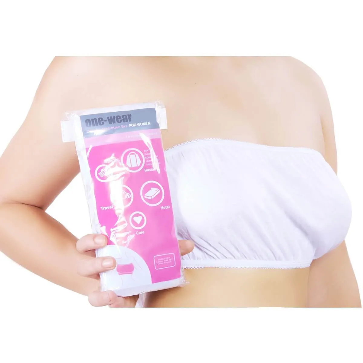 Disposable cotton bra one-size for spa massage travel hospital 5pcs