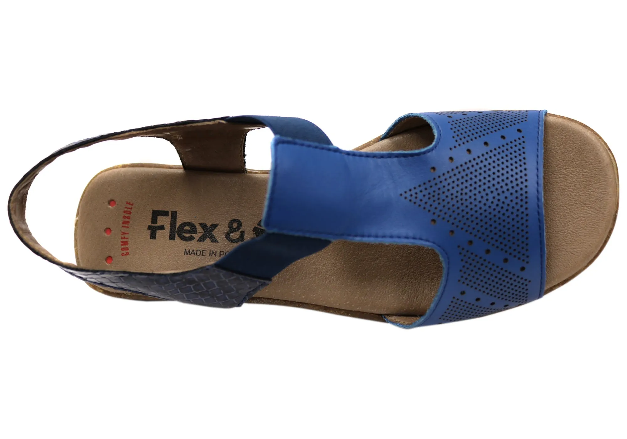 Flex & Go Montana Womens Comfortable Leather Sandals Made In Portugal