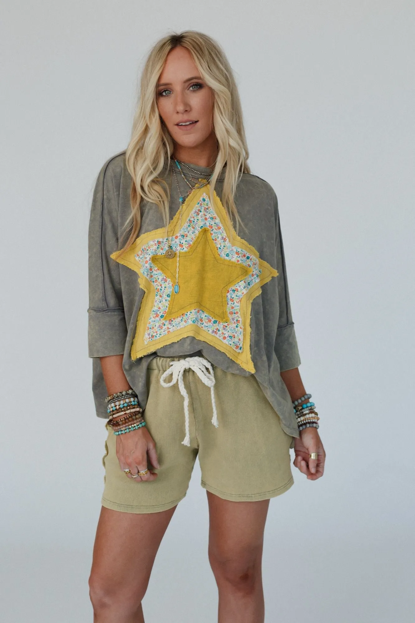 Floral Starburst Top - Ash