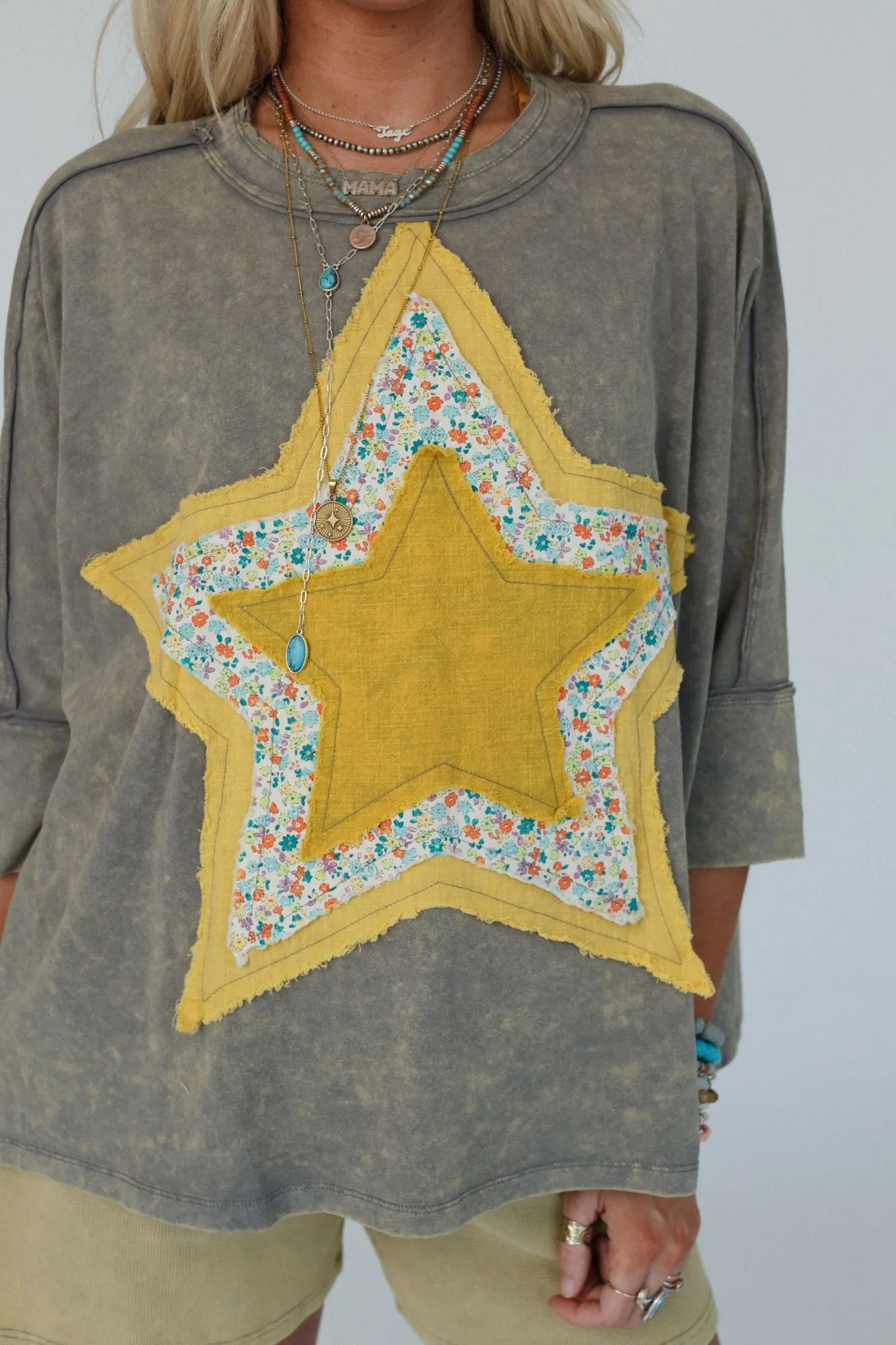 Floral Starburst Top - Ash