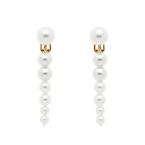 Graduated Pearl Drop Clip Earrings