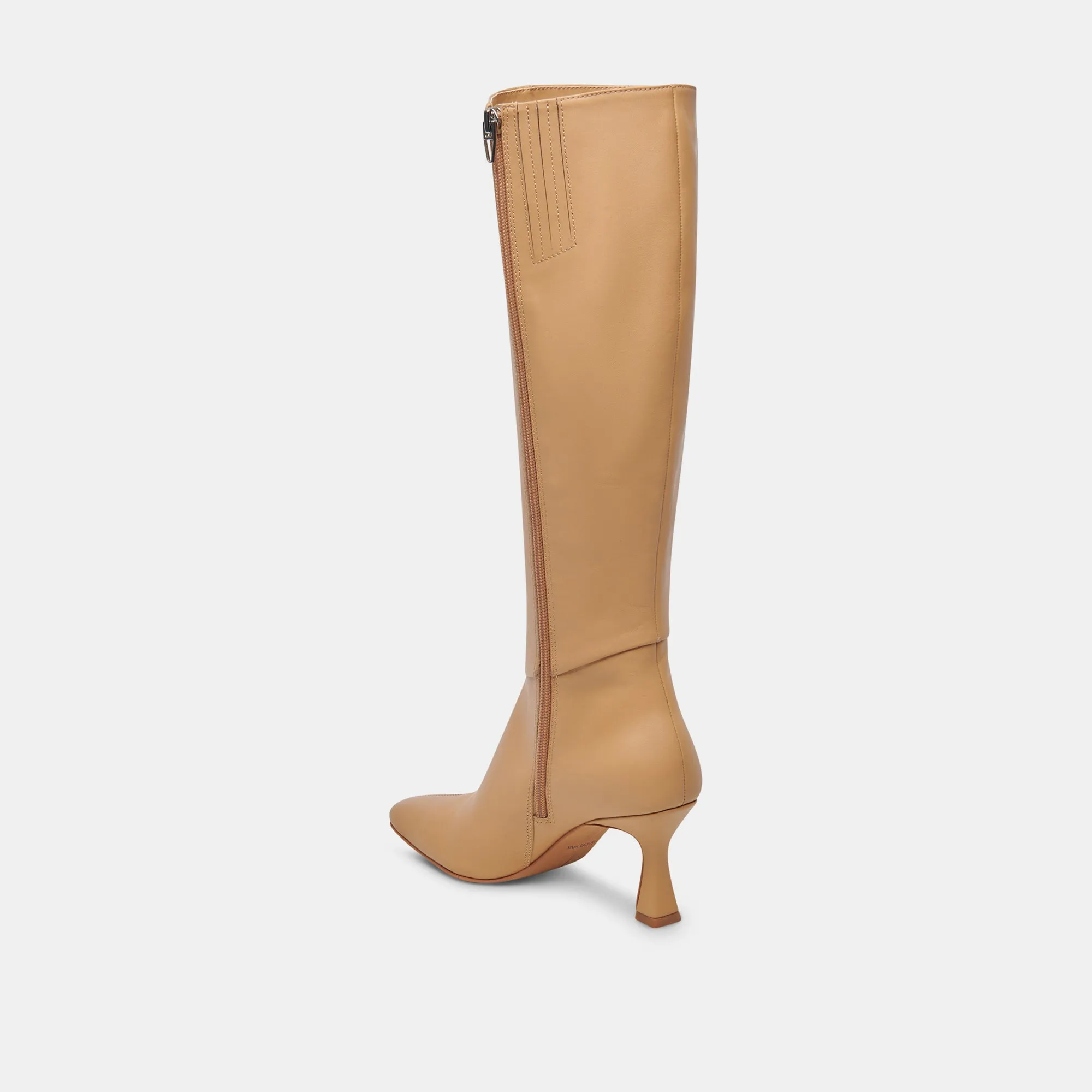 GYRA WIDE CALF BOOTS TAN LEATHER