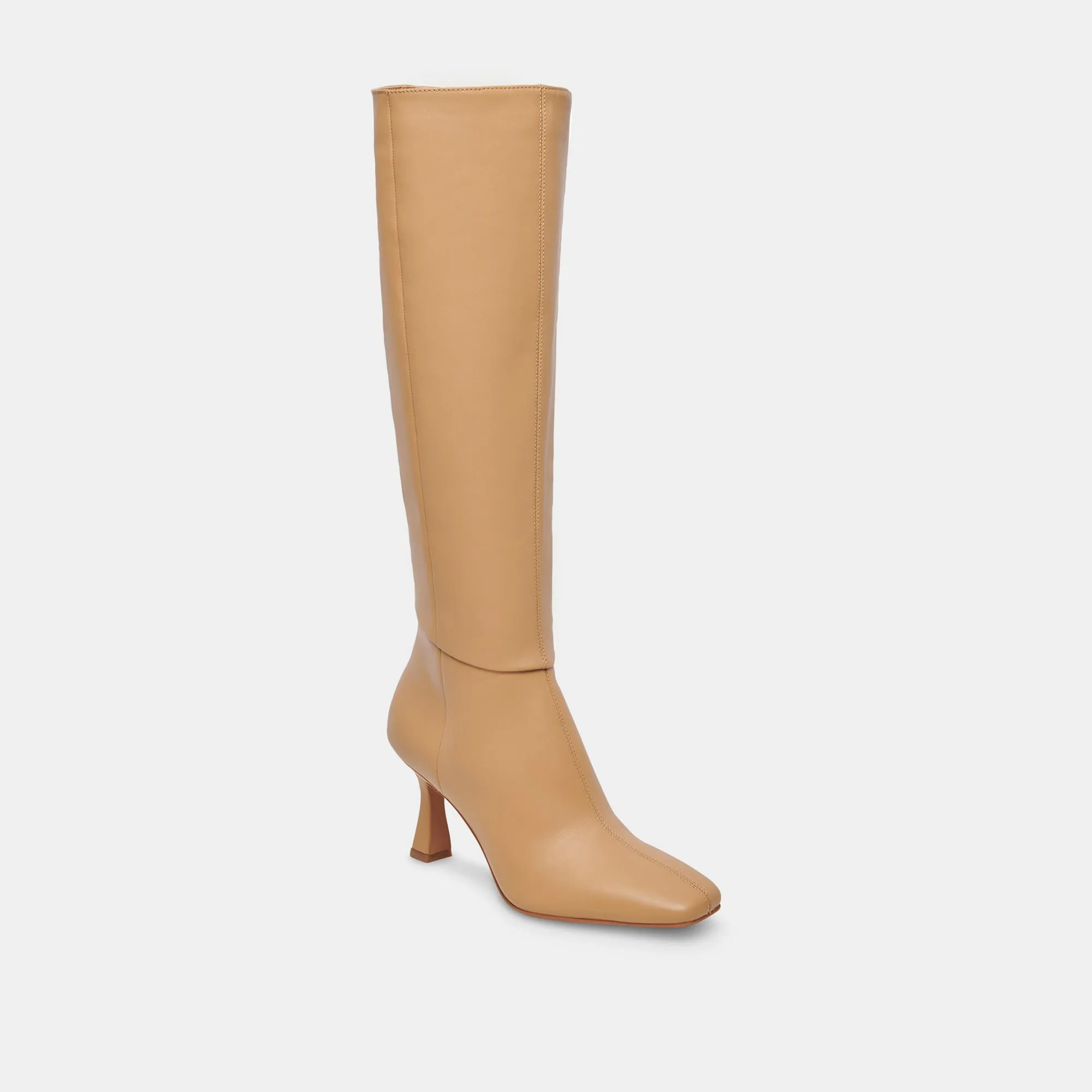 GYRA WIDE CALF BOOTS TAN LEATHER