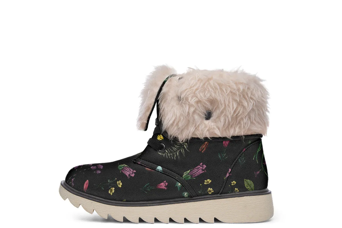 Herbology Fold Over Winter Boots - Microsuede Vegan Boots with Fur Lining and Convertible Style