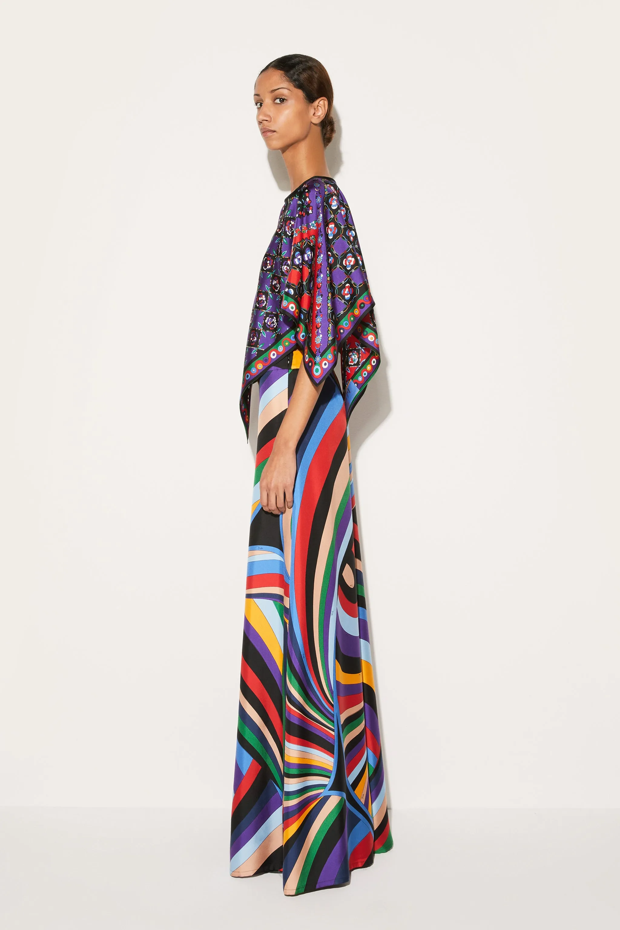 Iride-Print Silk-Twill Trousers