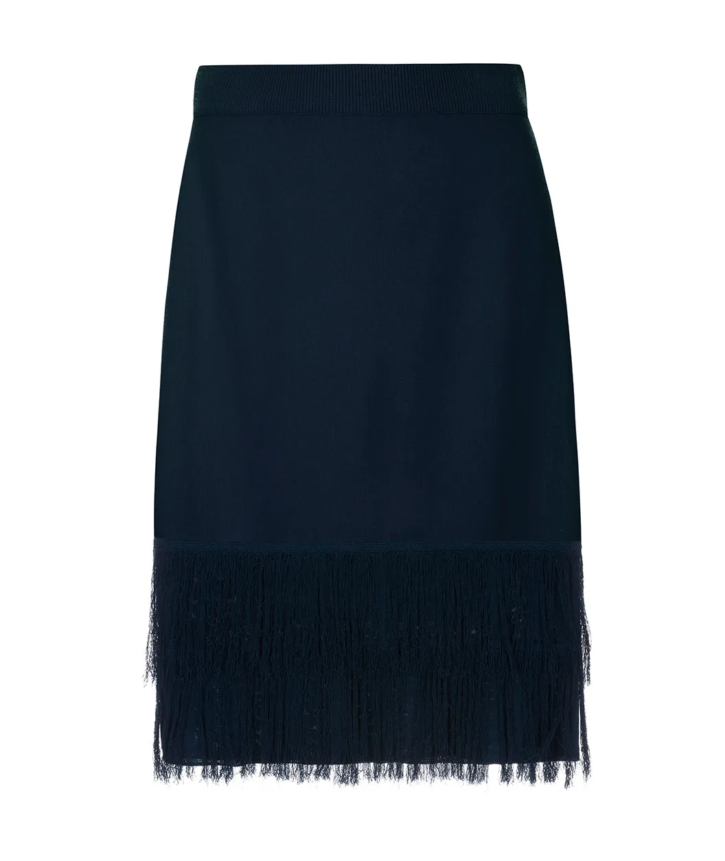 KNIT SKIRT "FRANZI" WITH FRINGE HEM