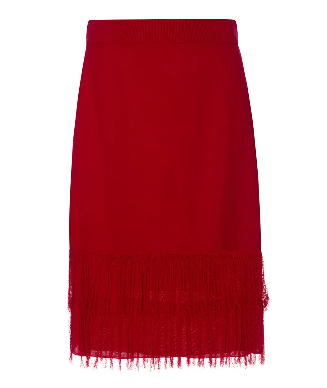 KNIT SKIRT "FRANZI" WITH FRINGE HEM