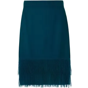 KNIT SKIRT "FRANZI" WITH FRINGE HEM