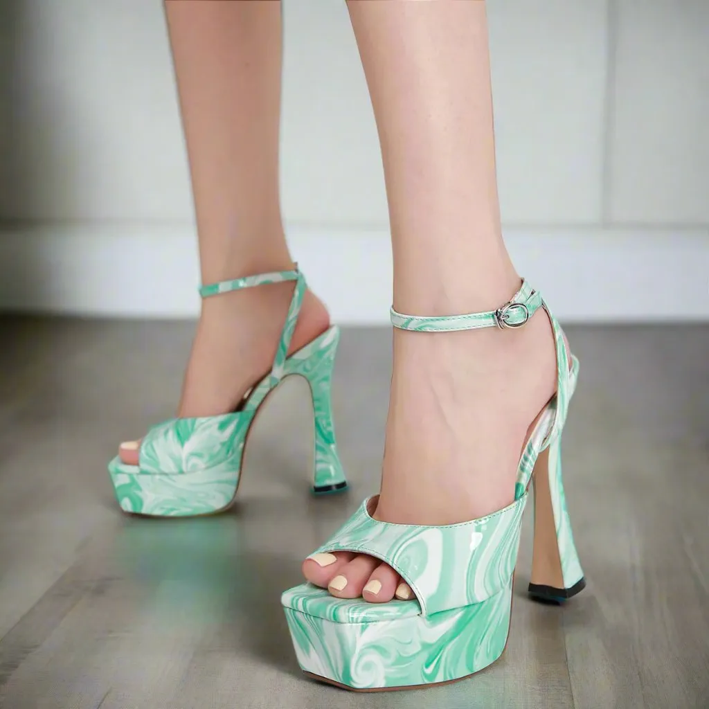 Ladies Marble Toe Heels