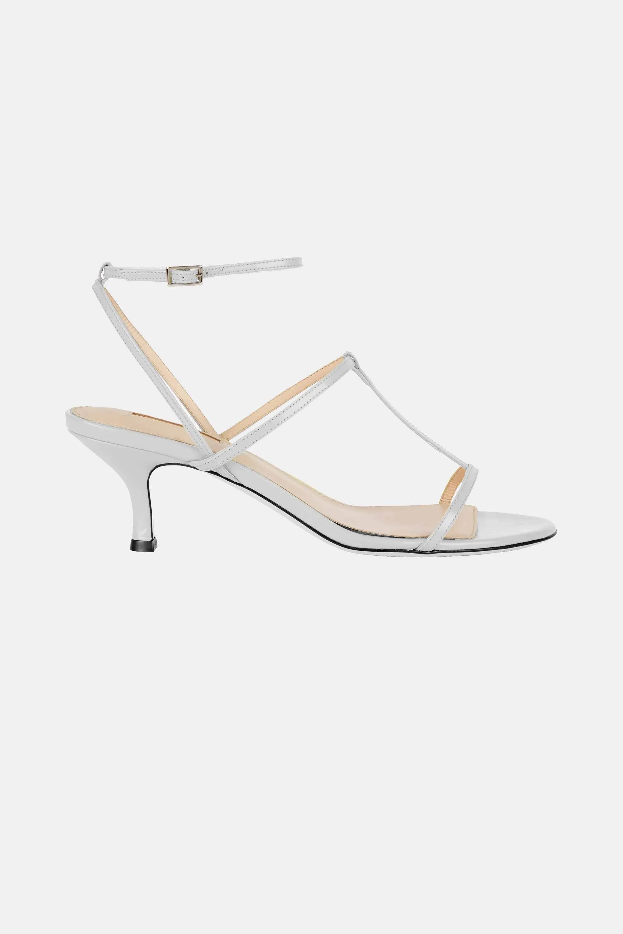 Novie Kitten Heel Shoes In White Leather