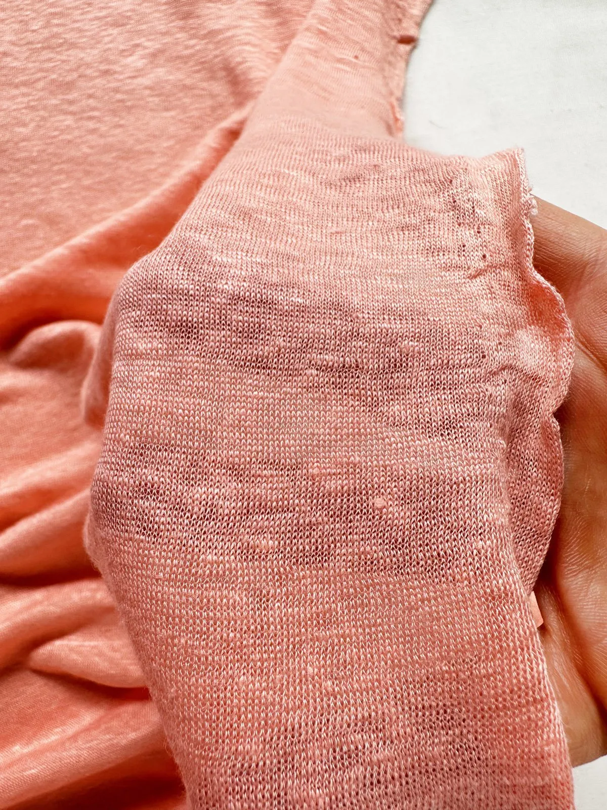 Peachy Coral Linen Knit