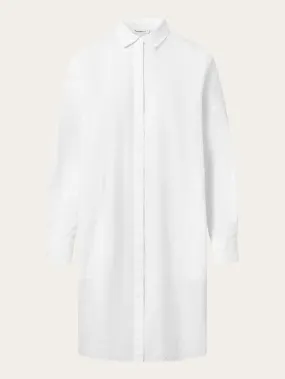 Poplin dropped shoulder shirt dress - Bright White