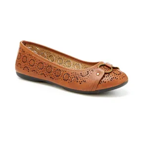 Round Toe Cut Out O-Ring Band Flats (Giovana)