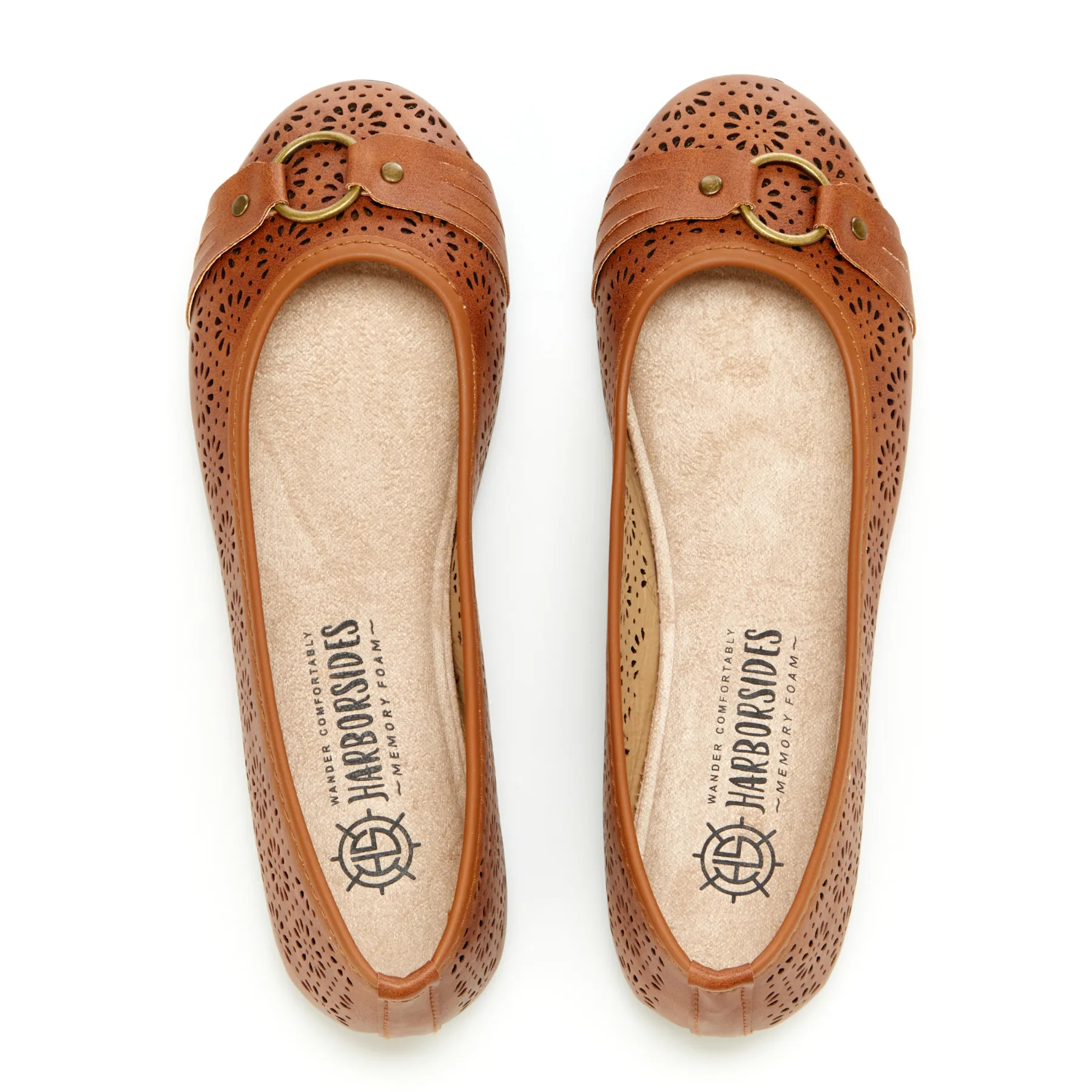 Round Toe Cut Out O-Ring Band Flats (Giovana)