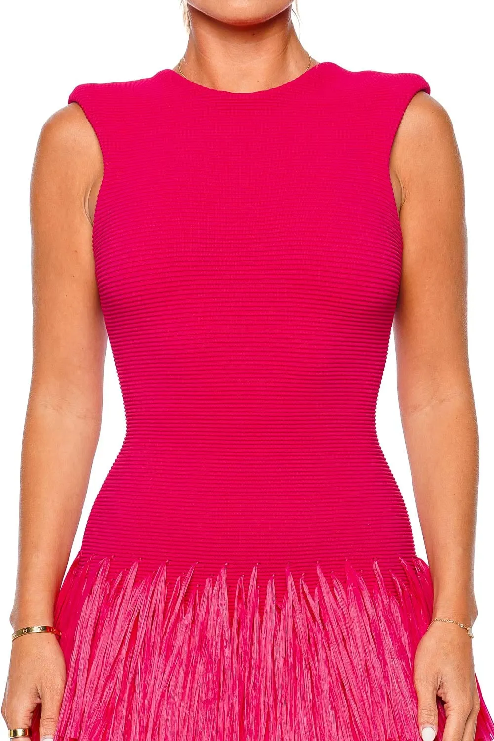 Rushes Fringe Knit Mini Dress