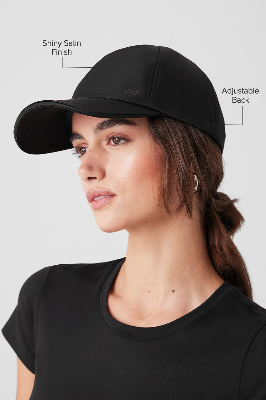 Satin Off-Duty Cap - Black