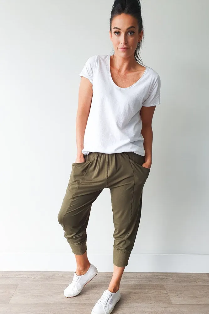 Shine On Label Feeling Lucky Pants Khaki