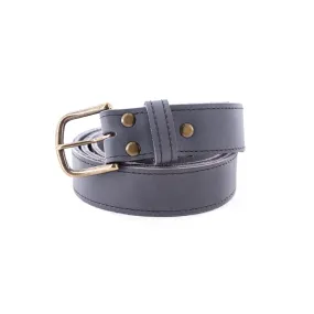 Smooth Gray Leather Belt