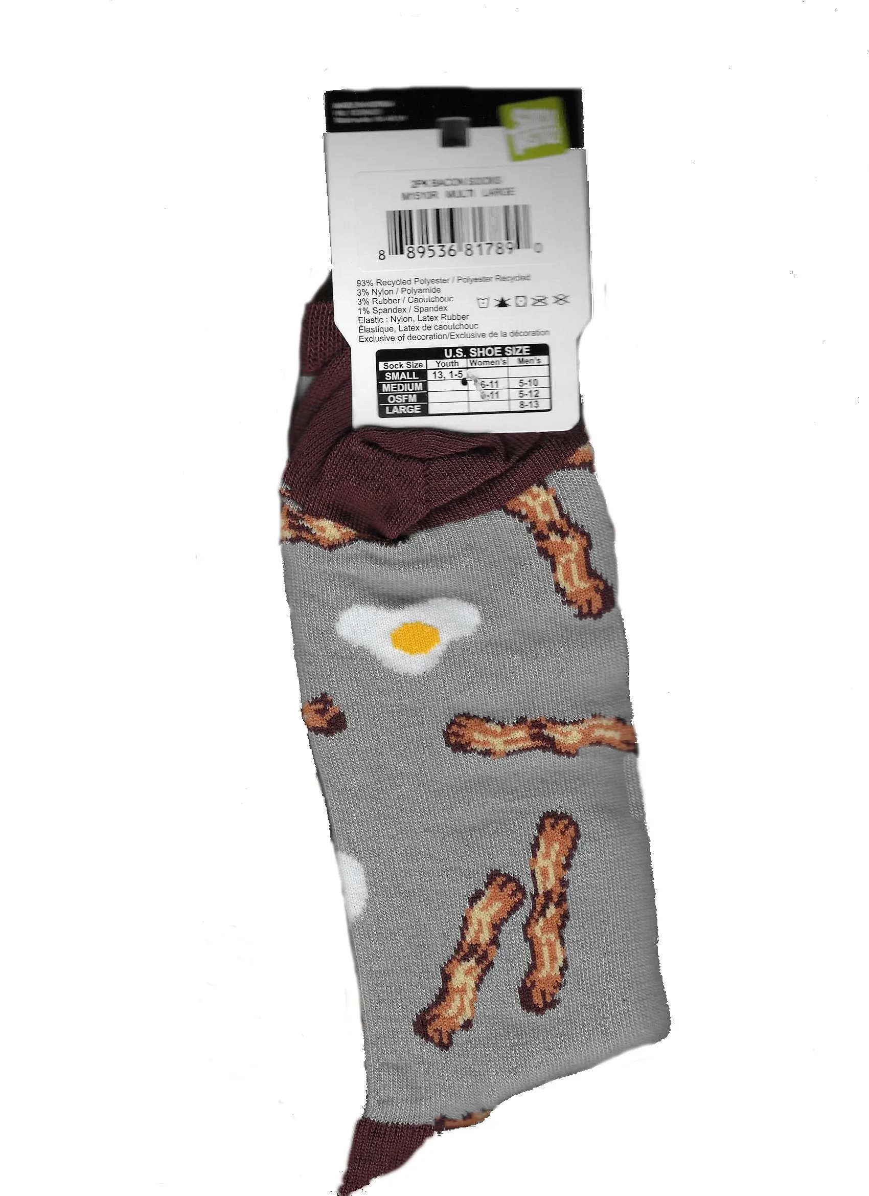 Socktastic Mens 2Pk Bacon Socks