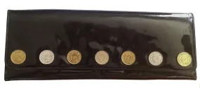 *VINTAGE '50s BLACK PATENT LENNOX BAGS MONACO COIN CLUTCH PURSE